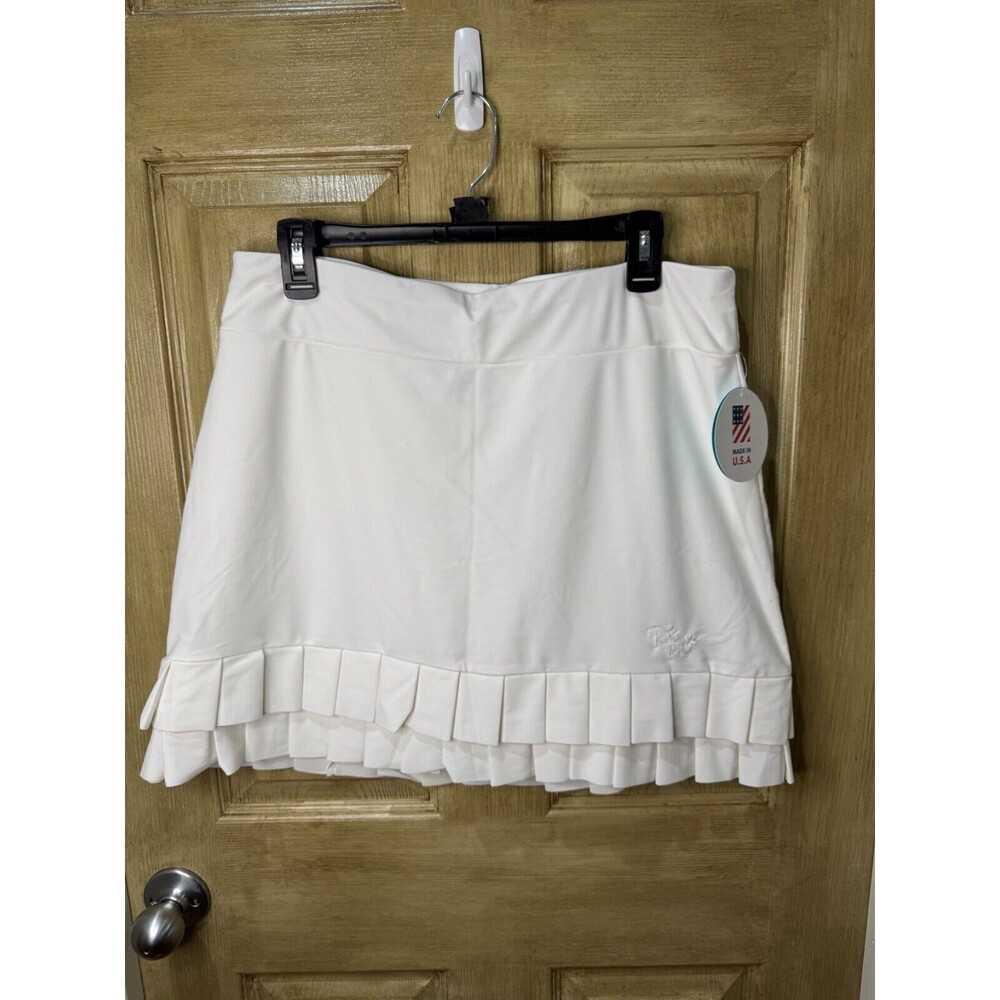 TZU TZU Sport Chacha White Golf Skort Skirt White NEW- NWT XL Ruffles